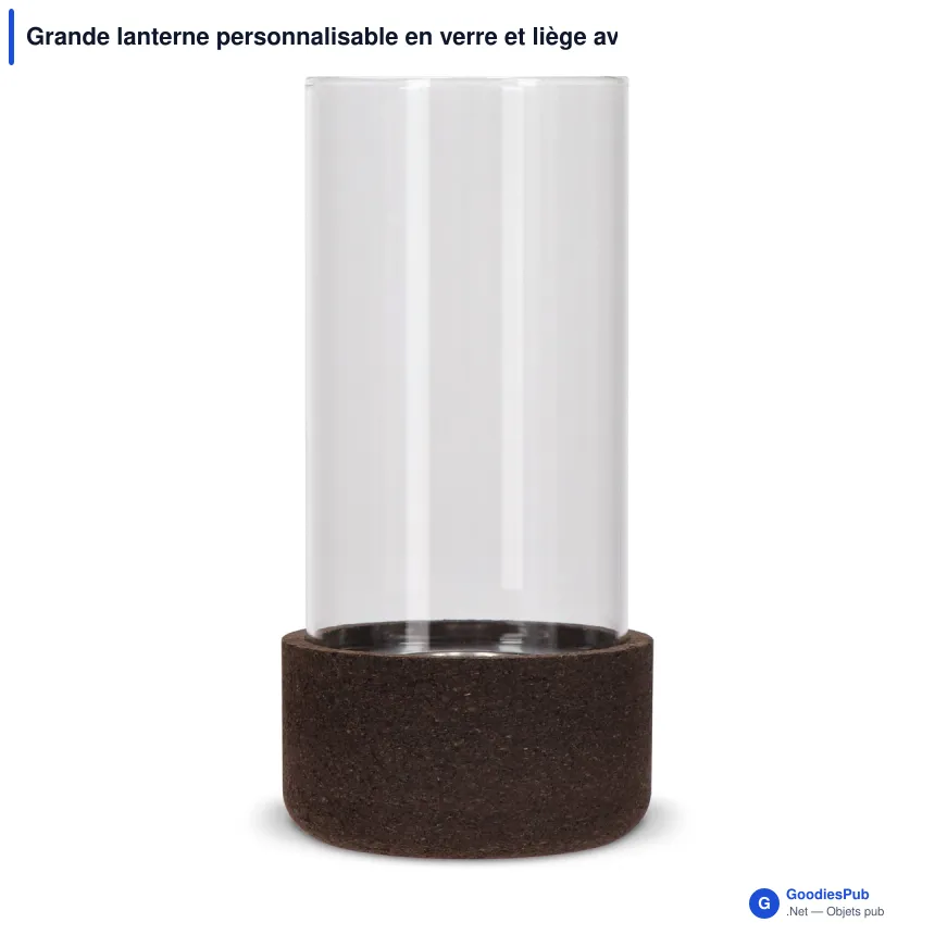 Grande lanterne personnalisable en verre et liège avec logo - Sagaform Dante - Image 2