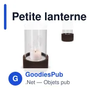 Petite lanterne personnalisable en verre et liège avec logo - Sagaform Dante - Miniature 1