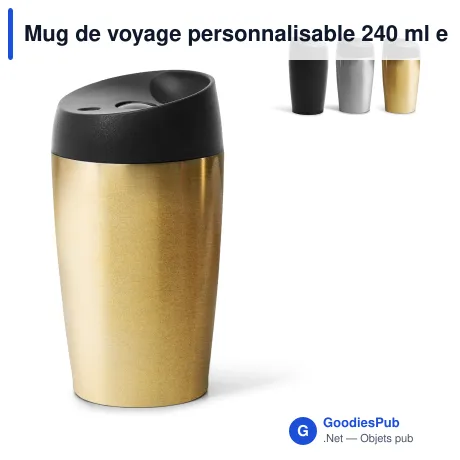 Mug de voyage personnalisable 240 ml en acier inoxydable avec logo - Sagaform Loke