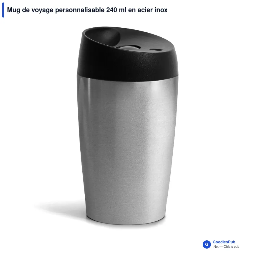 Mug de voyage personnalisable 240 ml en acier inoxydable avec logo - Sagaform Loke - Image 2