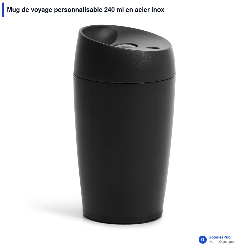 Mug de voyage personnalisable 240 ml en acier inoxydable avec logo - Sagaform Loke - Image 3