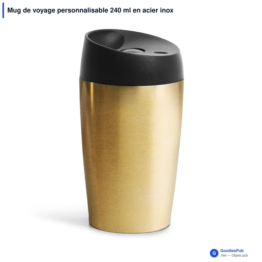 Mug de voyage personnalisable 240 ml en acier inoxydable avec logo - Sagaform Loke - Image 4