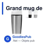 Grand mug de voyage personnalisable 400 ml en inox avec logo - Sagaform Loke Big - Miniature 1
