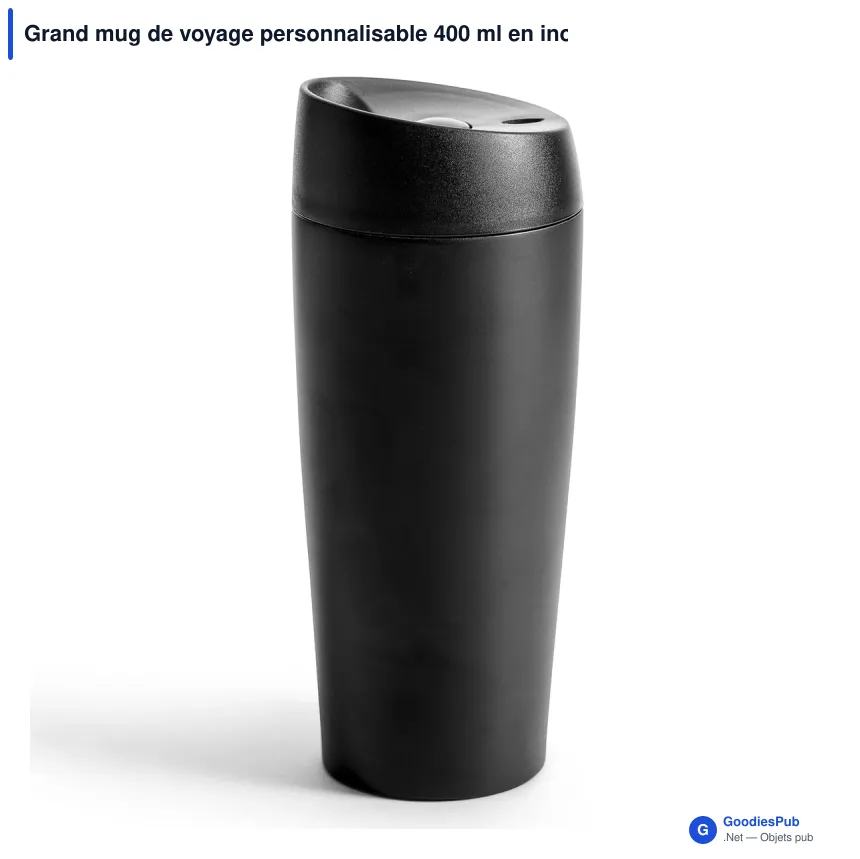 Grand mug de voyage personnalisable 400 ml en inox avec logo - Sagaform Loke Big - Image 2
