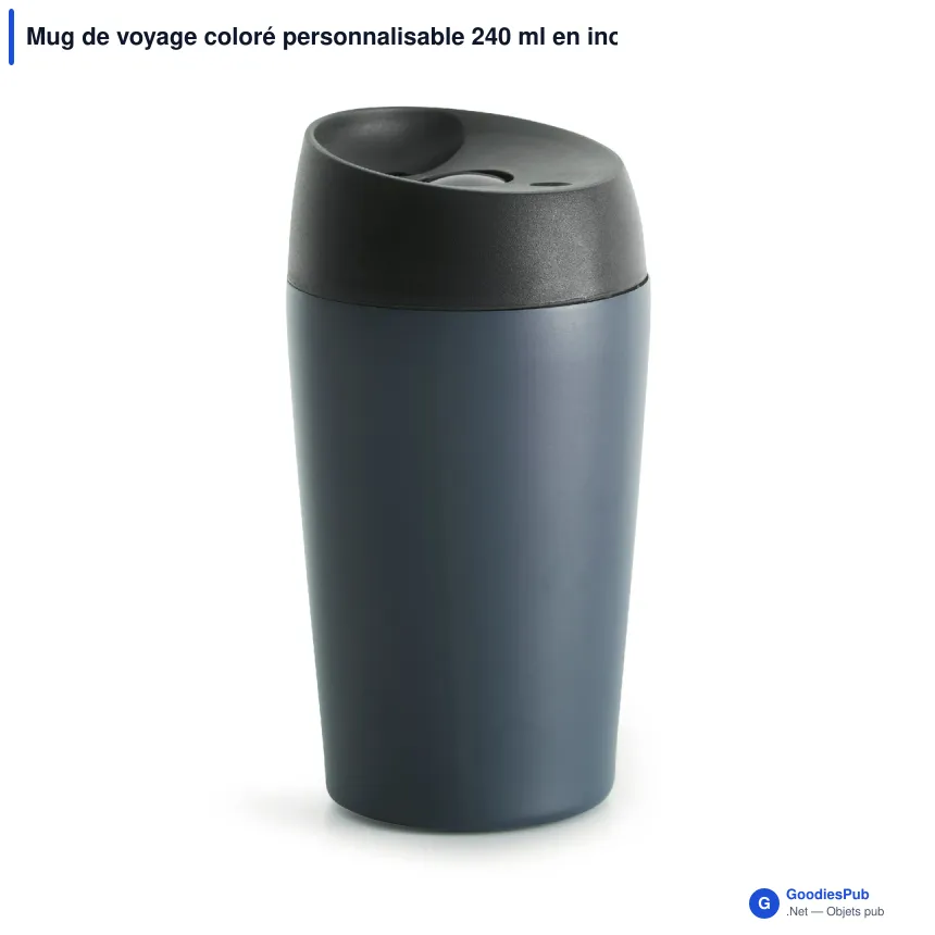 Mug de voyage coloré personnalisable 240 ml en inox avec logo - Sagaform Loke - Image 2