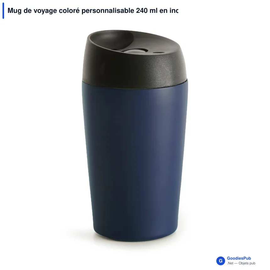 Mug de voyage coloré personnalisable 240 ml en inox avec logo - Sagaform Loke - Image 3