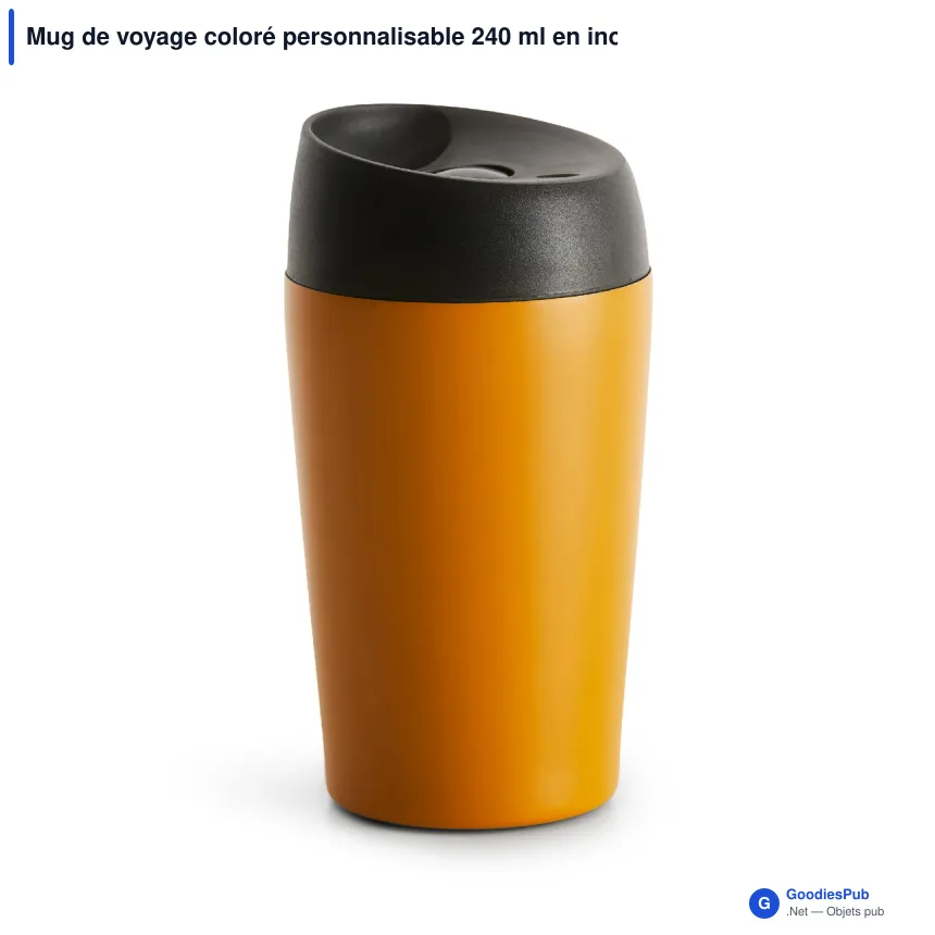 Mug de voyage coloré personnalisable 240 ml en inox avec logo - Sagaform Loke - Image 4