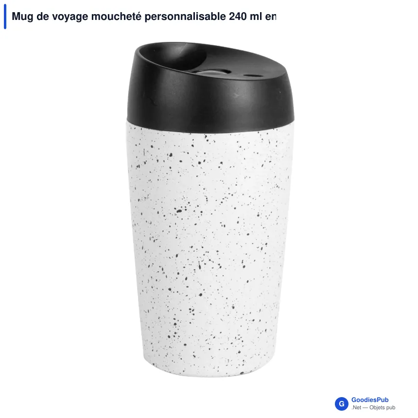 Mug de voyage moucheté personnalisable 240 ml en inox avec logo - Sagaform Loke Splash - Image 2