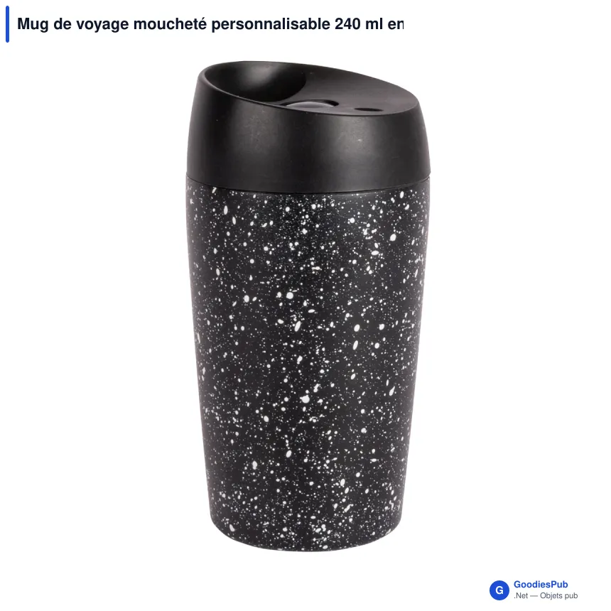 Mug de voyage moucheté personnalisable 240 ml en inox avec logo - Sagaform Loke Splash - Image 3