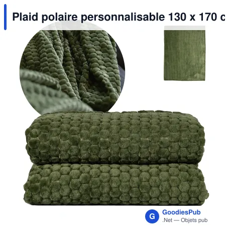 Plaid polaire personnalisable 130 x 170 cm en polyester - Sagaform Maja