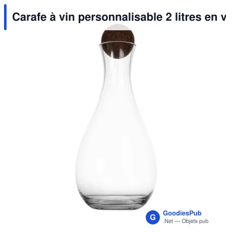 Carafe à vin personnalisable 2 litres en verre soufflé et liège - Sagaform Nature