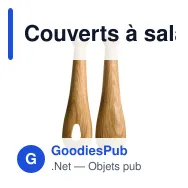 Couverts à salade personnalisables en bois 2 pièces avec logo - Sagaform Nature - Miniature 1