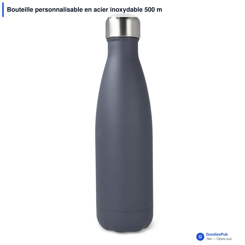Bouteille personnalisable en acier inoxydable 500 ml avec logo - Sagaform Nils - Image 4