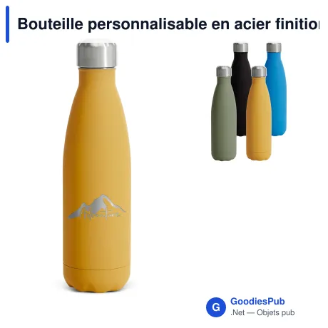 Bouteille personnalisable en acier finition caoutchouc 500 ml avec logo - Sagaform Nils