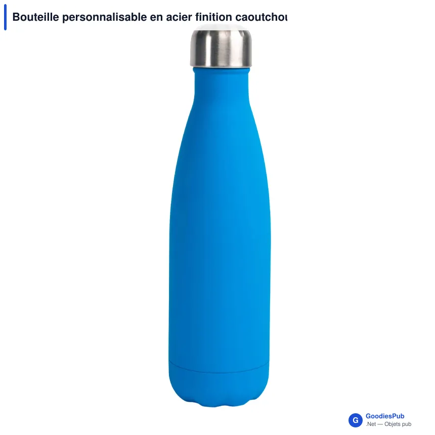 Bouteille personnalisable en acier finition caoutchouc 500 ml avec logo - Sagaform Nils - Image 2