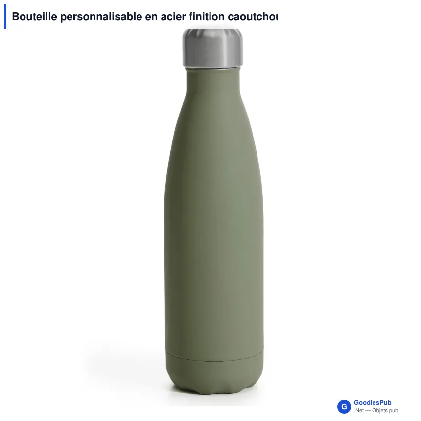 Bouteille personnalisable en acier finition caoutchouc 500 ml avec logo - Sagaform Nils - Image 3