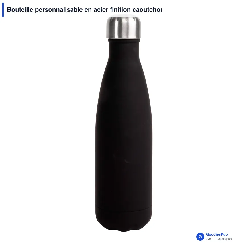 Bouteille personnalisable en acier finition caoutchouc 500 ml avec logo - Sagaform Nils - Image 4