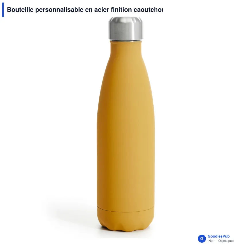 Bouteille personnalisable en acier finition caoutchouc 500 ml avec logo - Sagaform Nils - Image 5