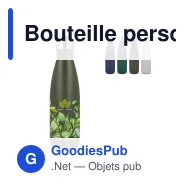 Bouteille personnalisable en acier recyclé poudré 500 ml avec logo - Sagaform Nils - Miniature 1