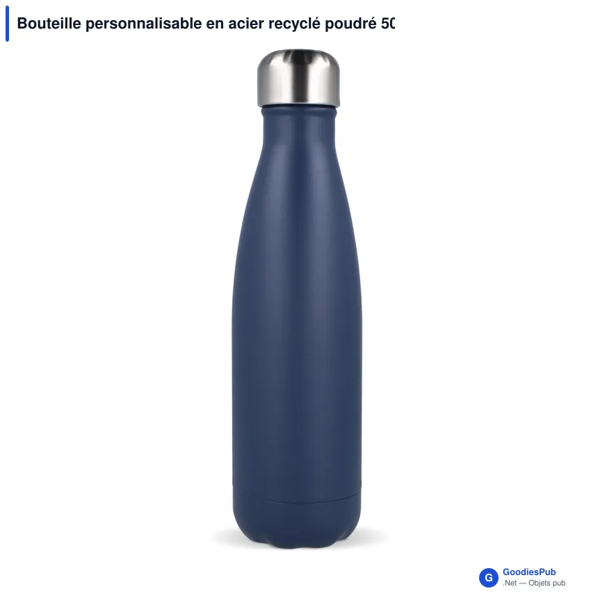Bouteille personnalisable en acier recyclé poudré 500 ml avec logo - Sagaform Nils - Image 2