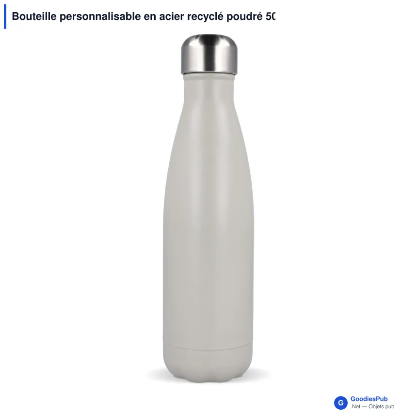 Bouteille personnalisable en acier recyclé poudré 500 ml avec logo - Sagaform Nils - Image 3
