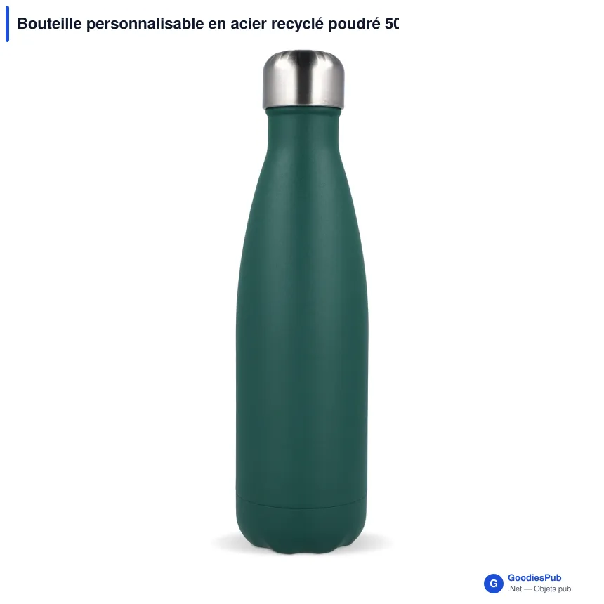 Bouteille personnalisable en acier recyclé poudré 500 ml avec logo - Sagaform Nils - Image 4