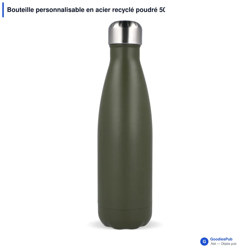 Bouteille personnalisable en acier recyclé poudré 500 ml avec logo - Sagaform Nils - Image 5