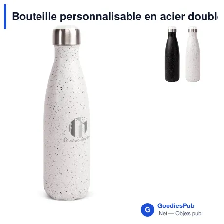 Bouteille personnalisable en acier double paroi 500 ml avec logo - Sagaform Nils Splash