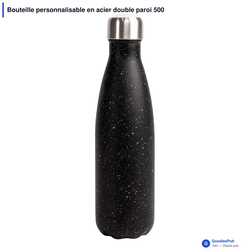 Bouteille personnalisable en acier double paroi 500 ml avec logo - Sagaform Nils Splash - Image 2