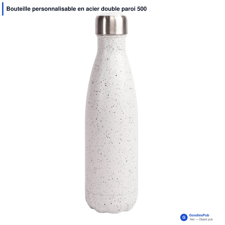 Bouteille personnalisable en acier double paroi 500 ml avec logo - Sagaform Nils Splash - Image 3