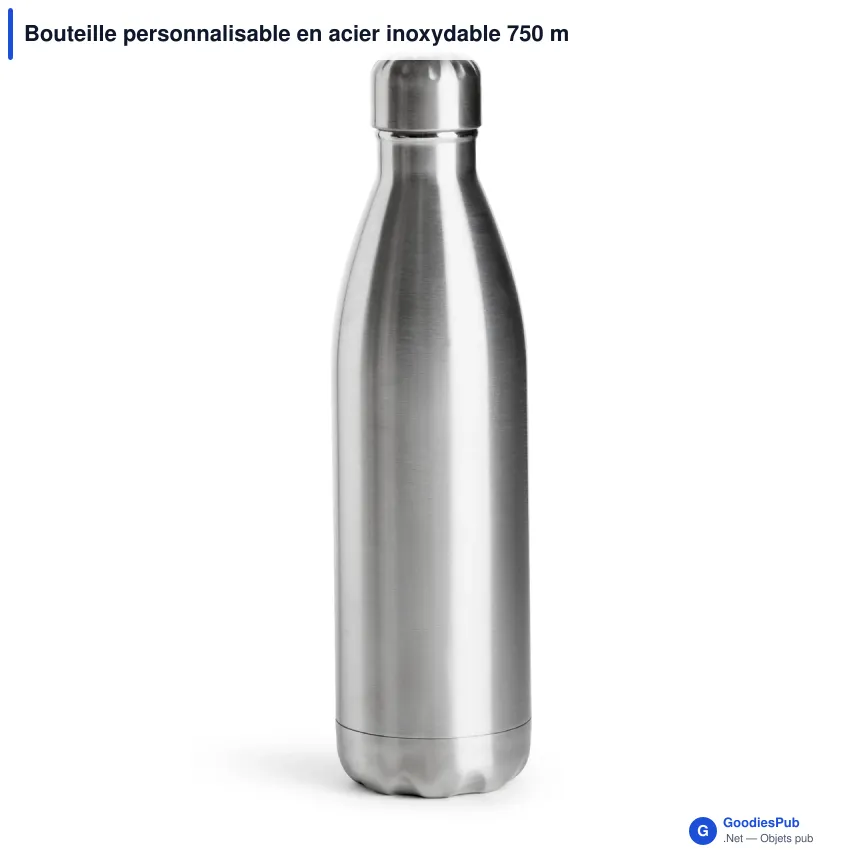 Bouteille personnalisable en acier inoxydable 750 ml avec logo - Sagaform Nils - Image 3