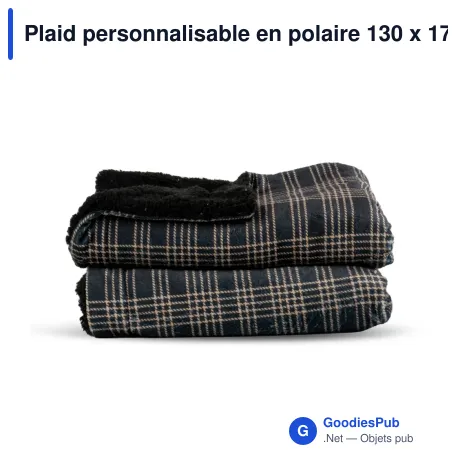 Plaid personnalisable en polaire 130 x 170 cm avec logo - Sagaform Rut