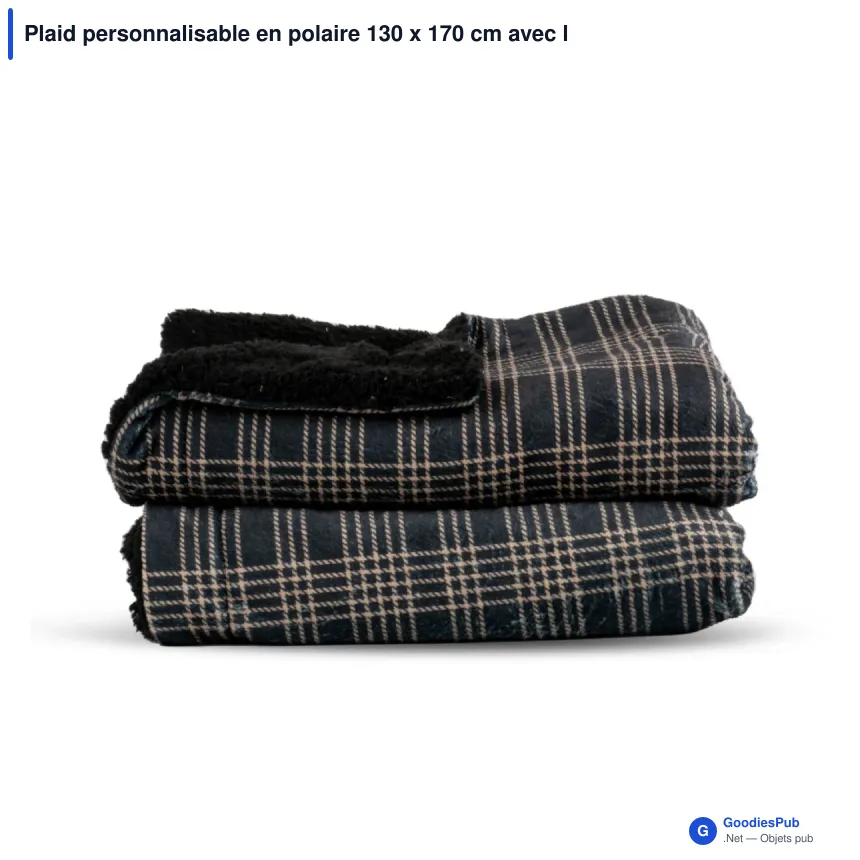 Plaid personnalisable en polaire 130 x 170 cm avec logo - Sagaform Rut - Image 2