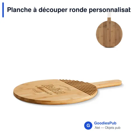 Planche à découper ronde personnalisable en bambou avec logo - Sagaform