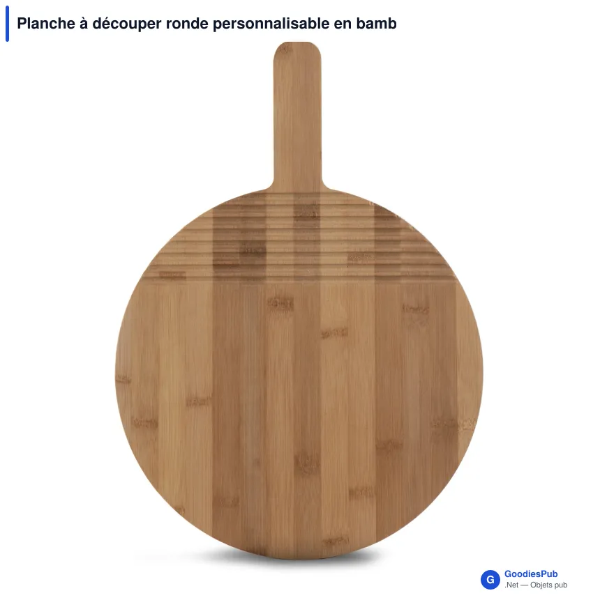 Planche à découper ronde personnalisable en bambou avec logo - Sagaform - Image 2