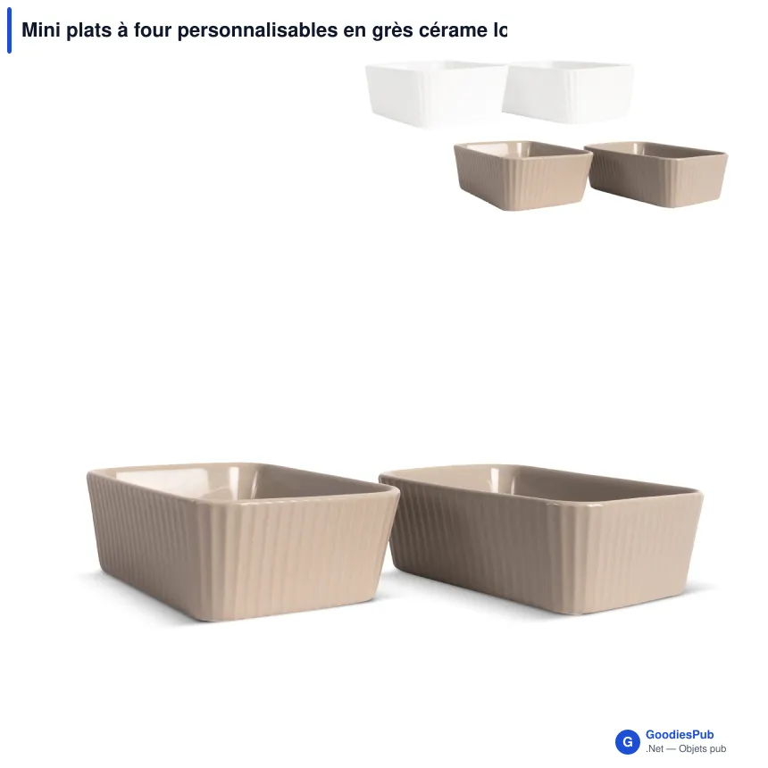 Mini plats à four personnalisables en grès cérame lot de 2 - Sagaform Flora - Image 1
