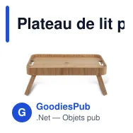 Plateau de lit personnalisable en chêne certifié avec logo - Sagaform Hanna - Miniature 1