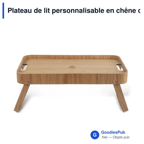 Plateau de lit personnalisable en chêne certifié avec logo - Sagaform Hanna