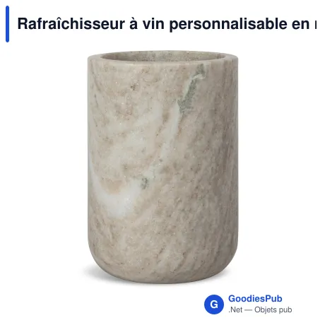 Rafraîchisseur à vin personnalisable en marbre travertin avec logo - Sagaform Sten