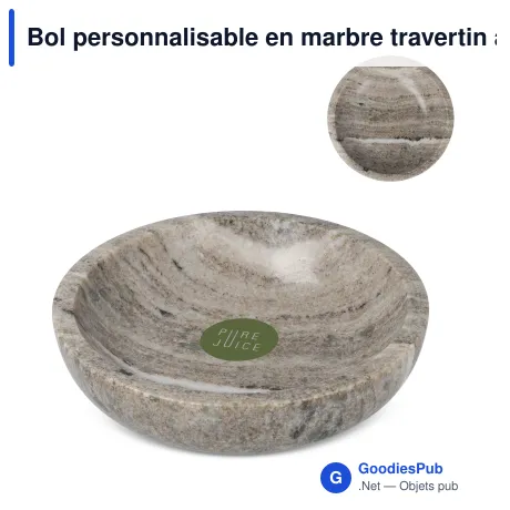 Bol personnalisable en marbre travertin avec logo - Sagaform Sten