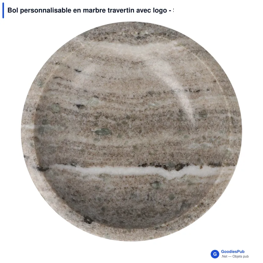 Bol personnalisable en marbre travertin avec logo - Sagaform Sten - Image 2