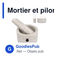 Mortier et pilon personnalisables en travertin avec logo - Sagaform Sten - Miniature 1