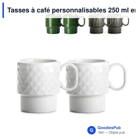 Tasses à café personnalisables 250 ml en grès cérame lot de 2 - Sagaform Coffee & More