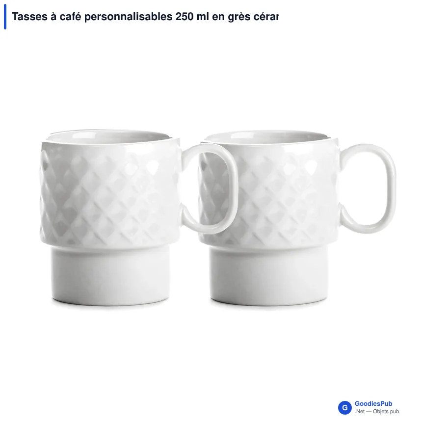 Tasses à café personnalisables 250 ml en grès cérame lot de 2 - Sagaform Coffee & More - Image 2