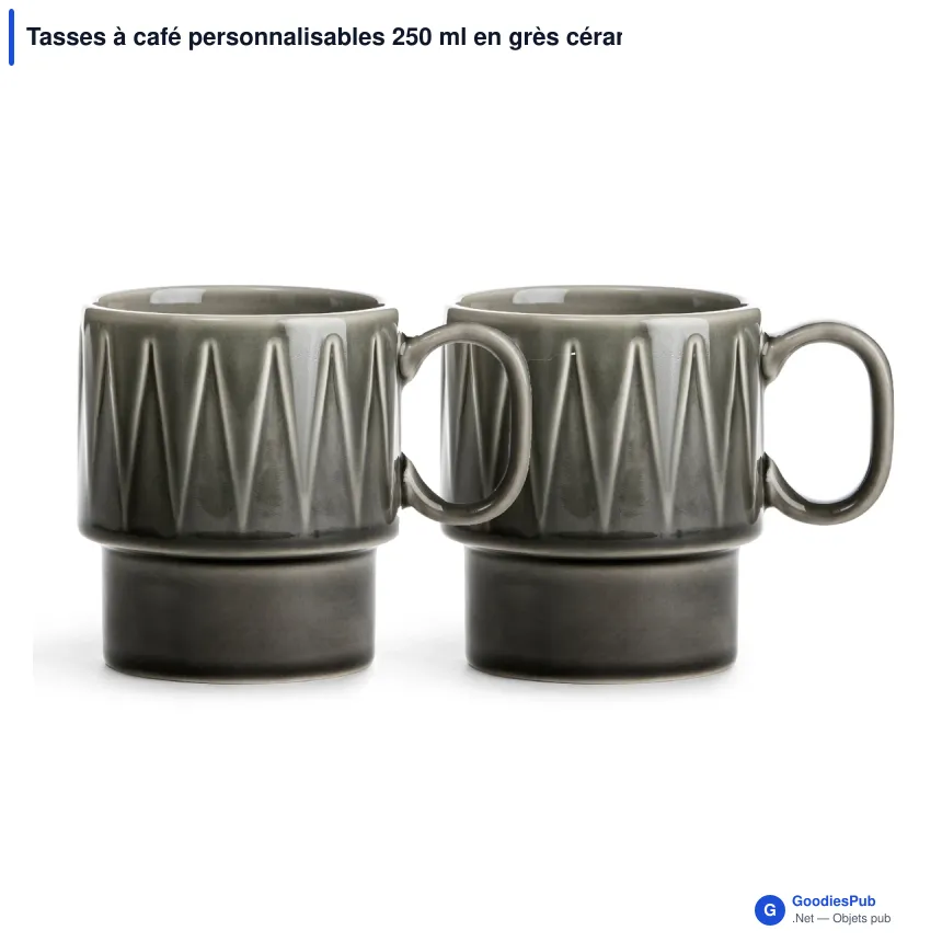 Tasses à café personnalisables 250 ml en grès cérame lot de 2 - Sagaform Coffee & More - Image 3
