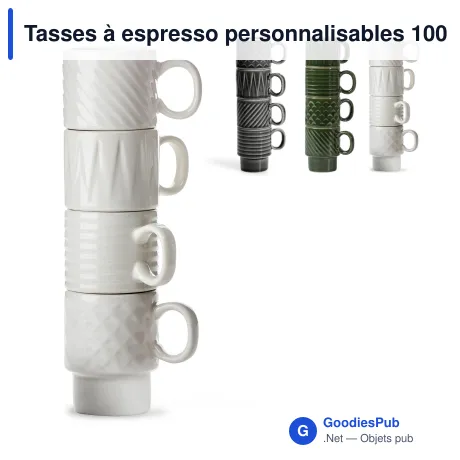 Tasses à espresso personnalisables 100 ml en grès lot de 4 - Sagaform Coffee & More