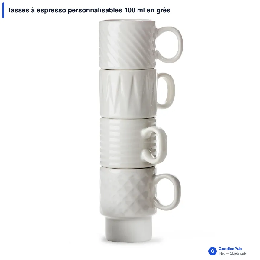 Tasses à espresso personnalisables 100 ml en grès lot de 4 - Sagaform Coffee & More - Image 2