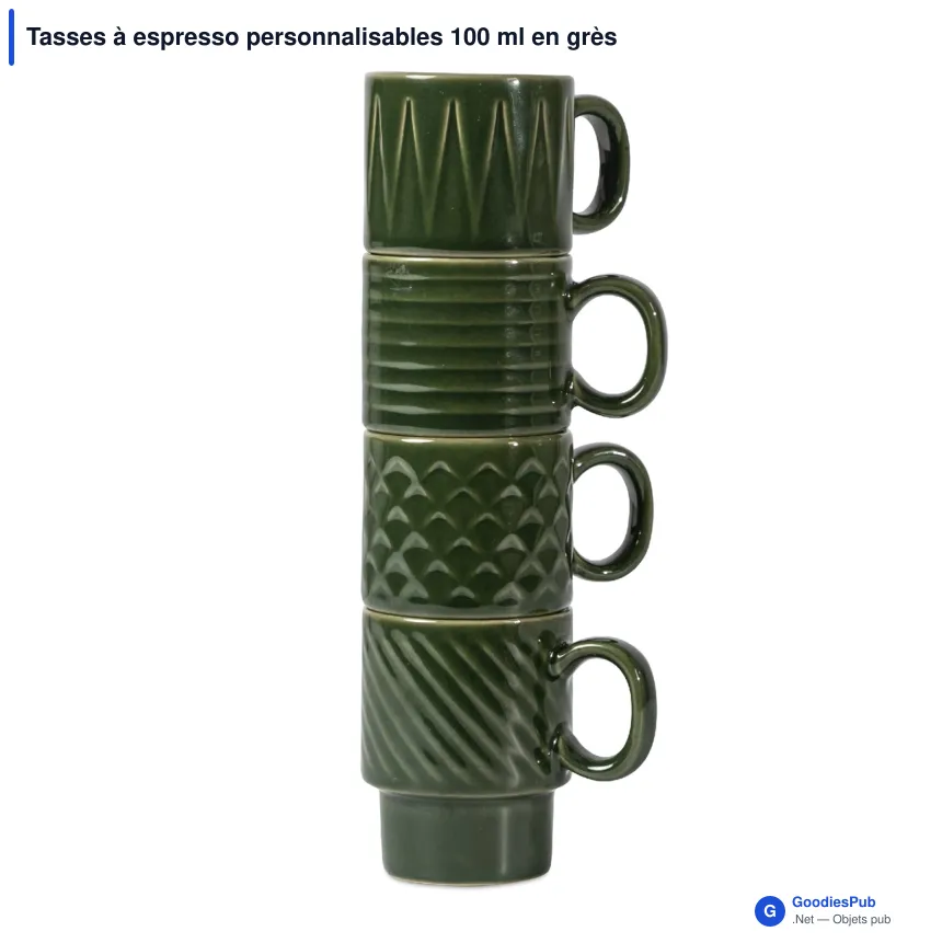 Tasses à espresso personnalisables 100 ml en grès lot de 4 - Sagaform Coffee & More - Image 3