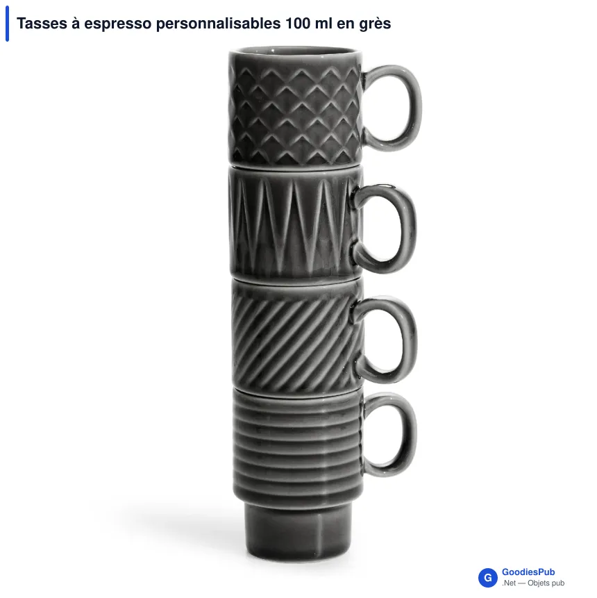 Tasses à espresso personnalisables 100 ml en grès lot de 4 - Sagaform Coffee & More - Image 4