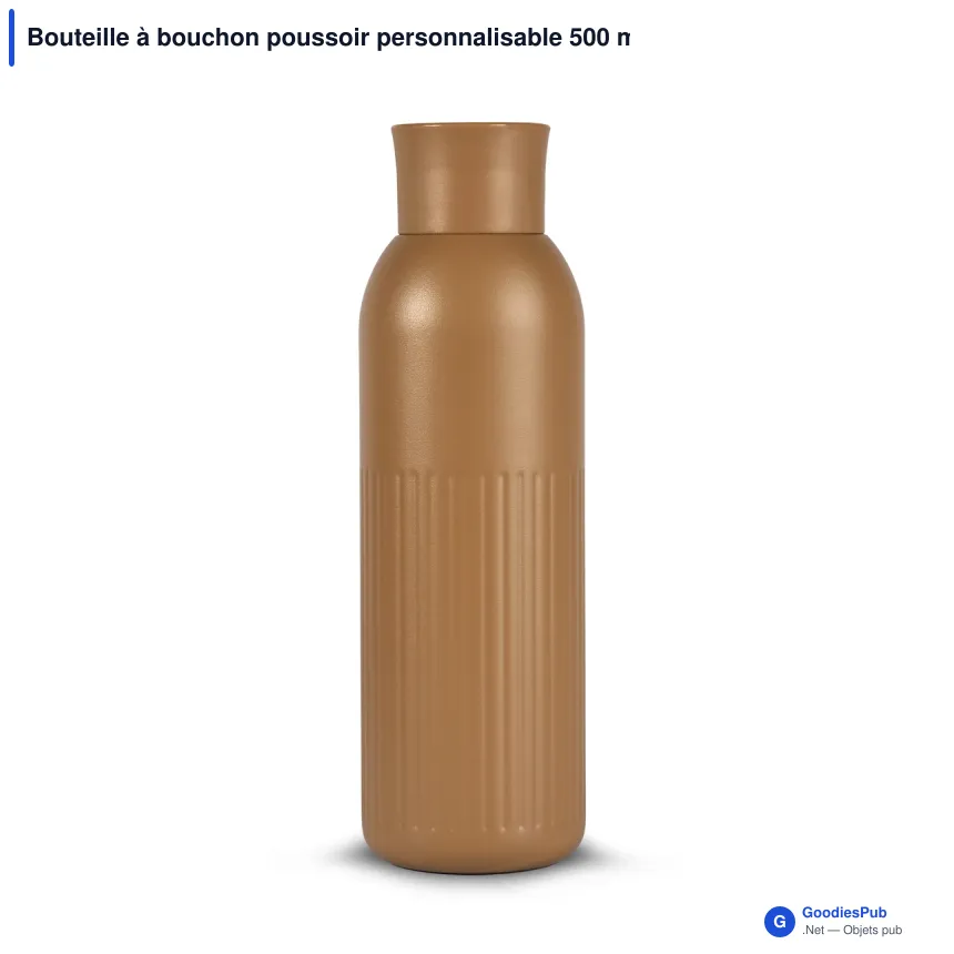 Bouteille à bouchon poussoir personnalisable 500 ml en acier recyclé - Sagaform Tekla - Image 2